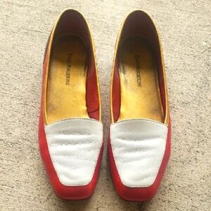 In good condition "Enzo Angiolini" Red, White and Blue Loafers/ Classic Flats